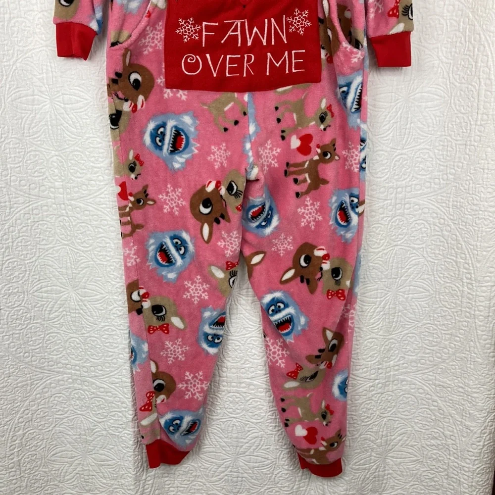 Rudolf the Red Nosed Reindeer Women’s Fleece Pajamas Onesie sz Medium